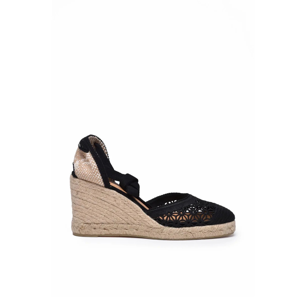 CASTAÑER Black Rope Heel Canvas Espadrilles